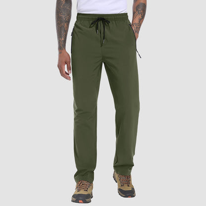 Männer-Schnelltrocknende Hose, grün, elastisch, leicht, atmungsaktiv, ideal zum Wandern.