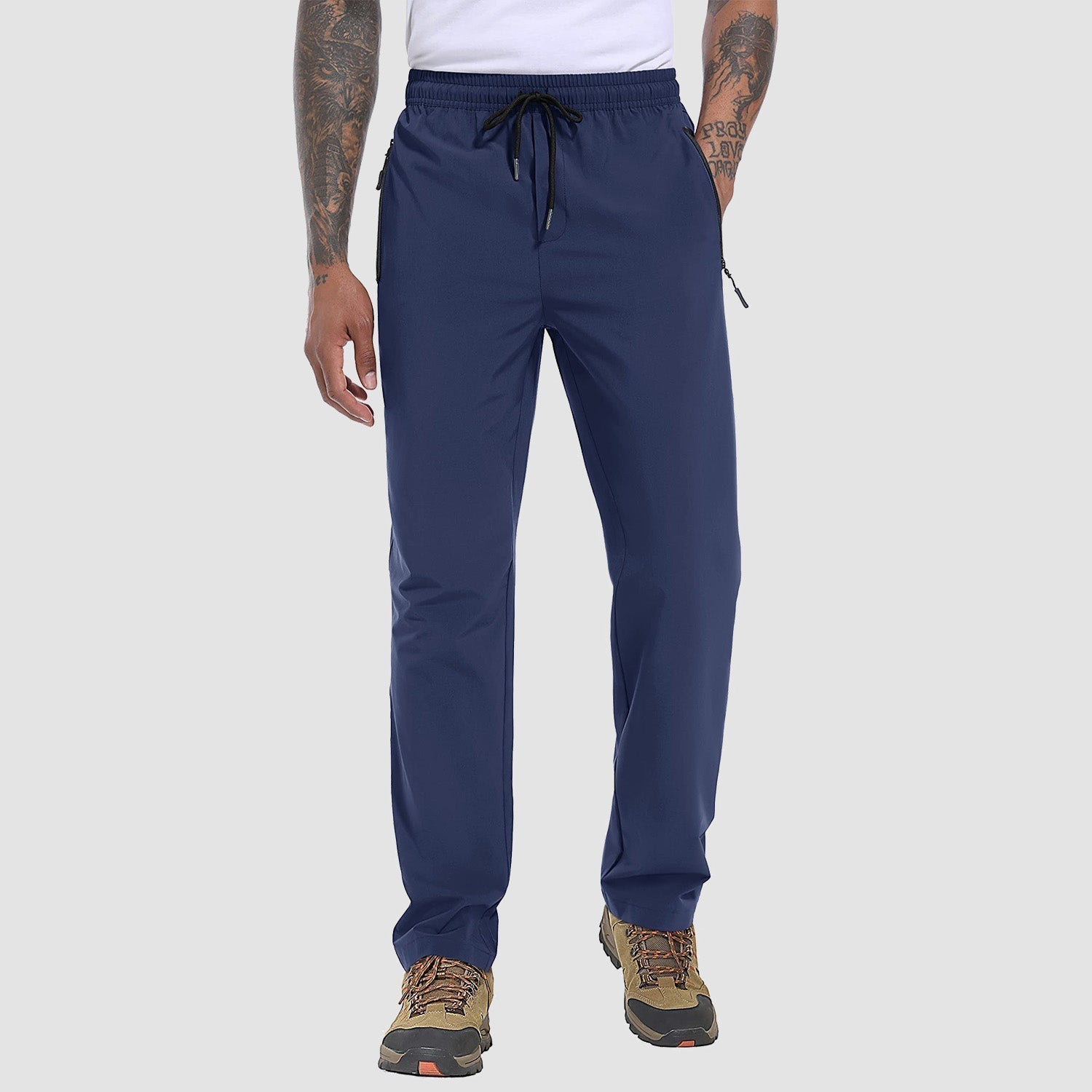 Männer-Schnelltrocknende Hose, blau, elastisch, leicht, atmungsaktiv, ideal zum Wandern.