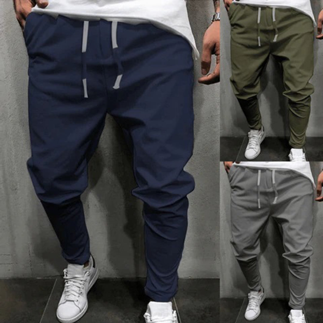 Herren Jogginghose in Blau, Grün und Grau, bequem, sportlich, mit Kordelzug, Baumwolle.