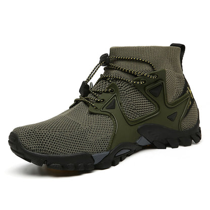 Grüner Outdoor-Wanderschuh, atmungsaktiv, rutschfest, für Herren, Trekking, Sport.