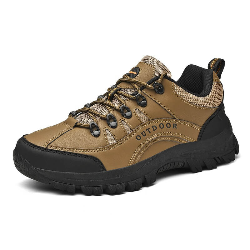 Brauner Outdoor-Wanderschuh, rutschfeste Sohle, atmungsaktives Mesh, Herren-Trekkingschuh.