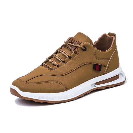 Brauner Herren-Sneaker, atmungsaktiv, rutschfest, Freizeitschuh, 2023, modisch, sportlich.