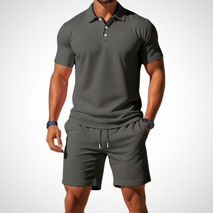 Avslappnad polo- och shorts-set för herrar – Enrico