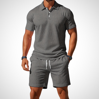 Avslappnad polo- och shorts-set för herrar – Enrico