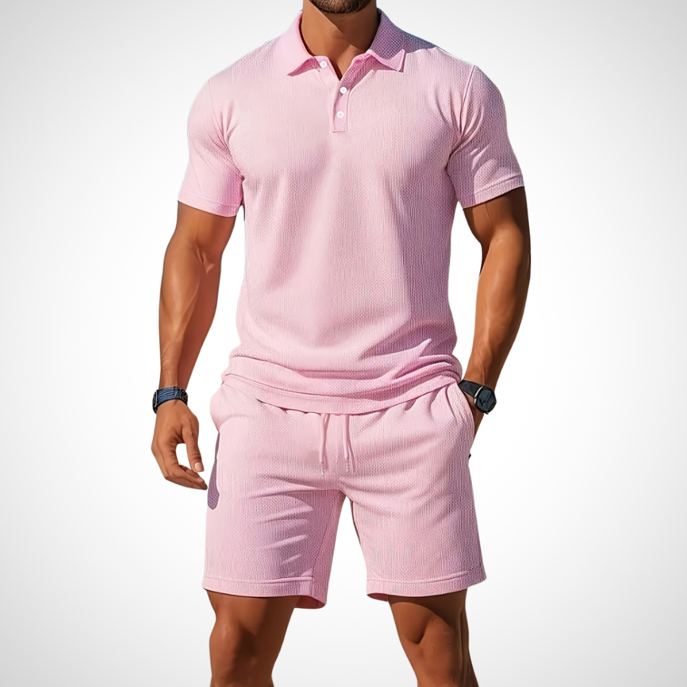 Avslappnad polo- och shorts-set för herrar – Enrico
