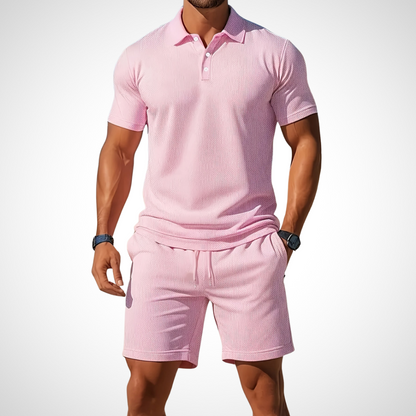 Avslappnad polo- och shorts-set för herrar – Enrico
