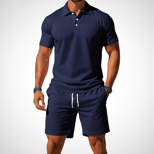 Avslappnad polo- och shorts-set för herrar – Enrico