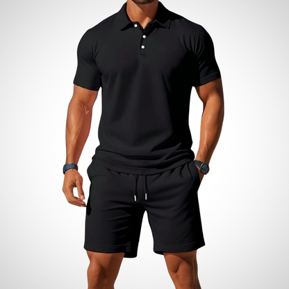 Avslappnad polo- och shorts-set för herrar – Enrico