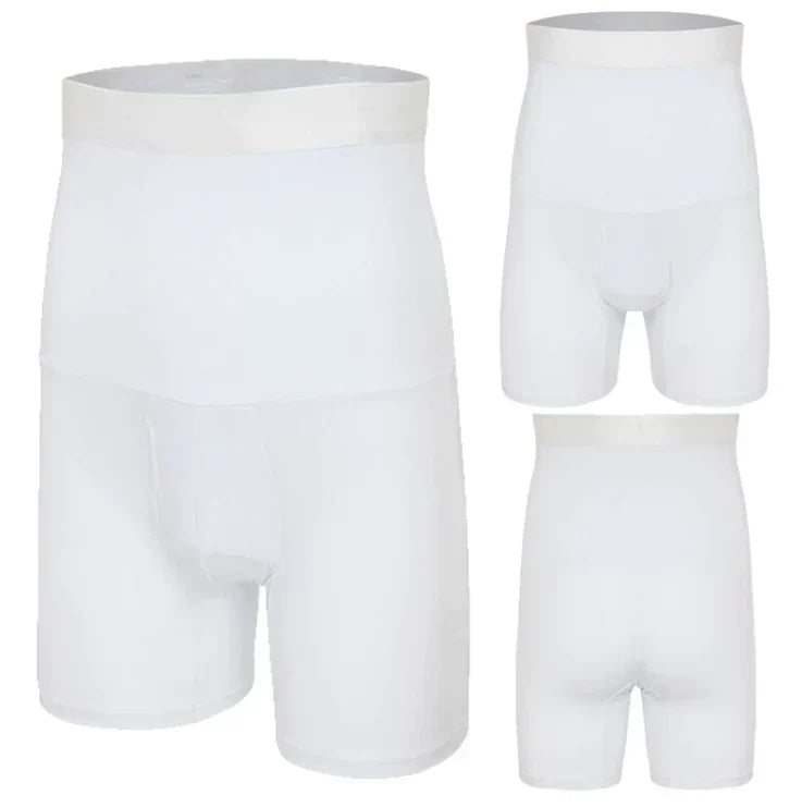 Weiße Herren-Miederhose, nahtlos, elastisch, formend, Unterwäsche für Männer.
