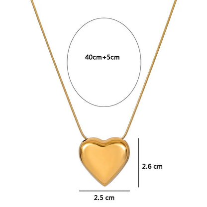 Goldene Herz-Halskette, 40+5 cm, 2,5 x 2,6 cm, elegantes Schmuckstück, Damenaccessoire.