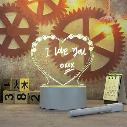 Herzförmige LED-Lampe mit "I love you"-Schriftzug, romantische Dekoration, warmweißes Licht.