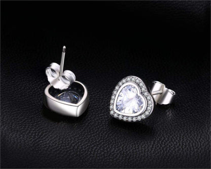 Herz Zirkonia Ohrringe, 925 Sterling Silber, funkelnd, eleganter Schmuck, Geschenkidee.