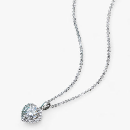 Herzanhänger Halskette Silber mit Zirkonia, eleganter Schmuck für Damen, Geschenkidee.