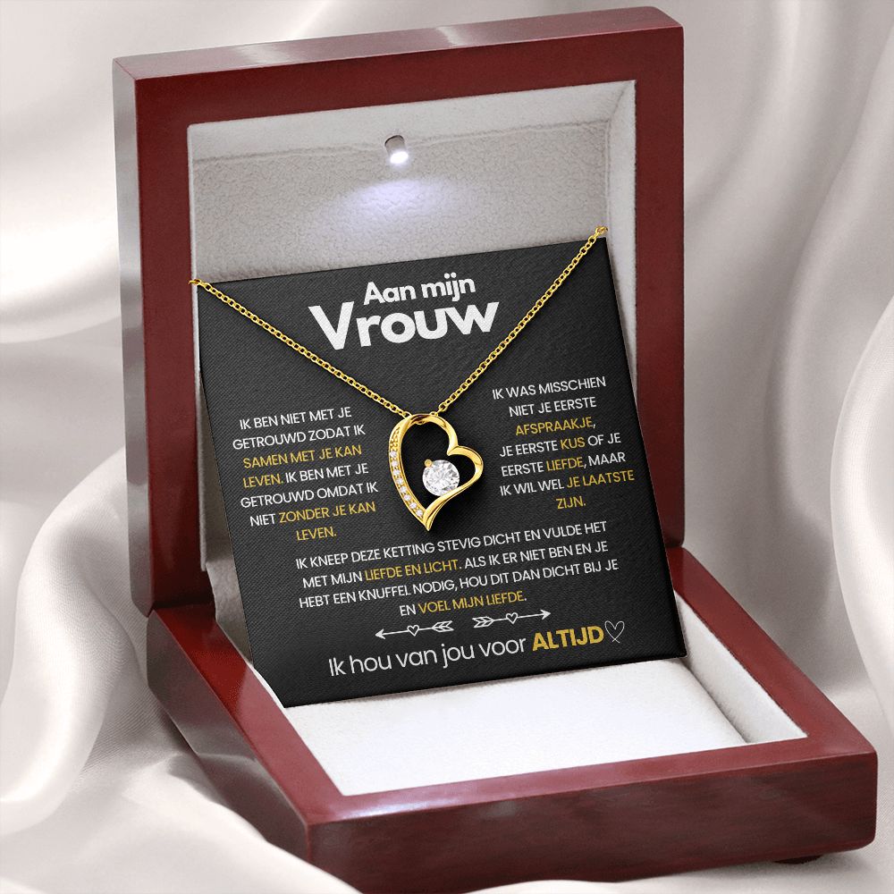 Goldene Herz-Halskette mit Zirkonia in roter Schmuckschatulle, Geschenk für Frauen.