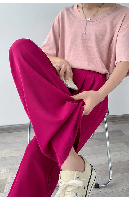Hög midja casual dambyxa med vida ben – Emilia höstupplaga