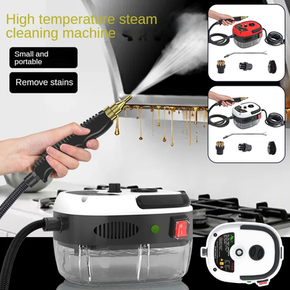 Tragbarer Dampfreiniger, schwarz-weiß, für Fleckenentfernung, Küche, Hochtemperatur.