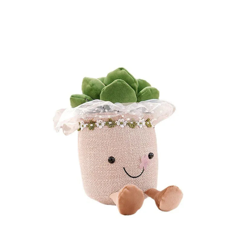 Kuscheltier Pflanze, grün, Stoff, lächelnd, Dekoration, Geschenk, Kinder, niedlich, weich