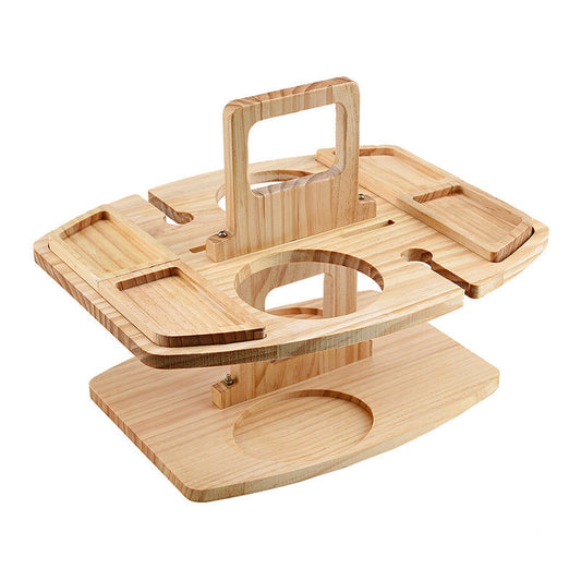 Holz-Badewannenablage mit Halterungen, naturbelassen, multifunktional, für Getränke und Zubehör.