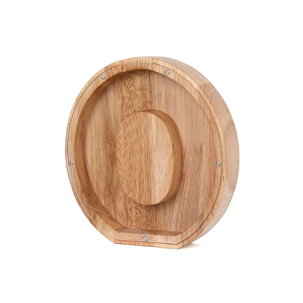 Runde Holzschale aus Eiche, dekorativ, naturbelassen, ideal für Wohnaccessoires.
