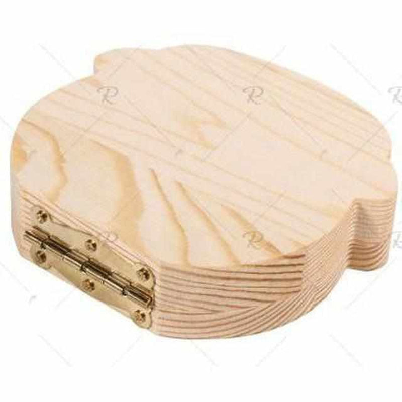 Holzbox rund, naturbelassen, mit Scharnier, ideal für DIY-Projekte und Dekoration.