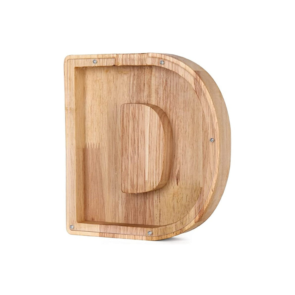 Holzbuchstabe D, naturbelassen, Dekoration, Wandmontage, rustikaler Stil, 3D-Design