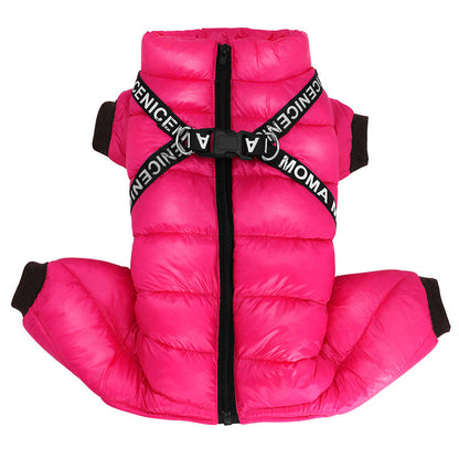 Pinker Hundemantel mit Reißverschluss, warm, wasserabweisend, für kleine Hunde, Winterkleidung.