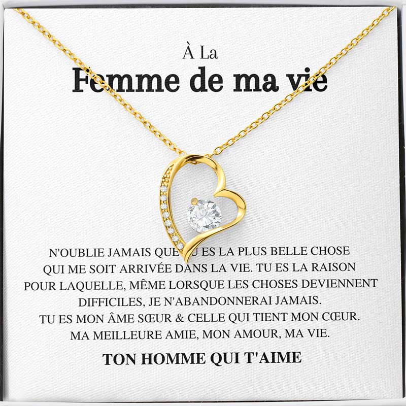 Coffret Rose Éternelle och hennes kärlekshalsband - Till kvinnan i mitt liv - Glöm aldrig...