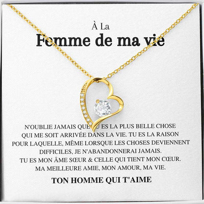 Coffret Rose Éternelle och hennes kärlekshalsband - Till kvinnan i mitt liv - Glöm aldrig...