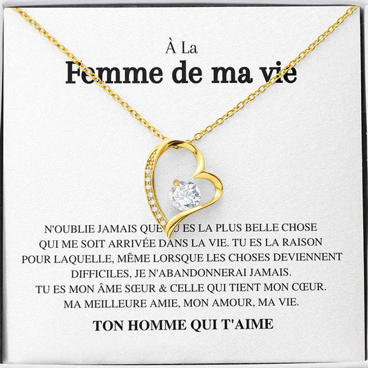 Coffret Rose Éternelle och hennes kärlekshalsband - Till kvinnan i mitt liv - Glöm aldrig...