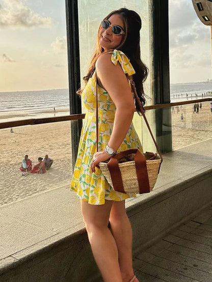 Sommarklänning med citronprint – Lianne