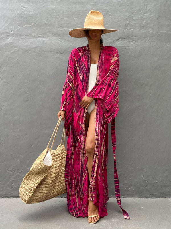 Vävt kimono med knytbälte – Leona