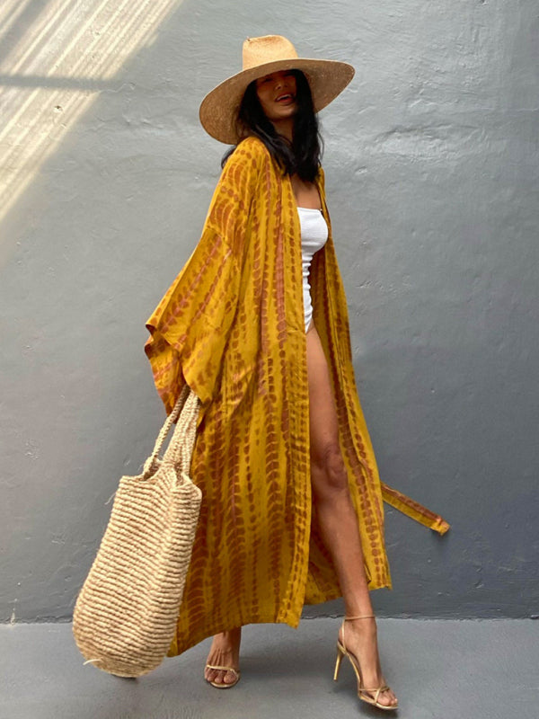 Vävt kimono med knytbälte – Leona