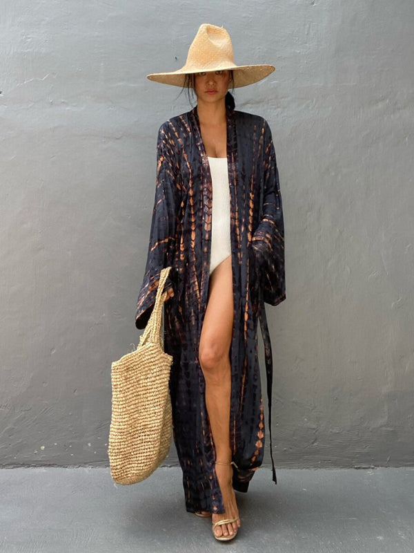 Vävt kimono med knytbälte – Leona