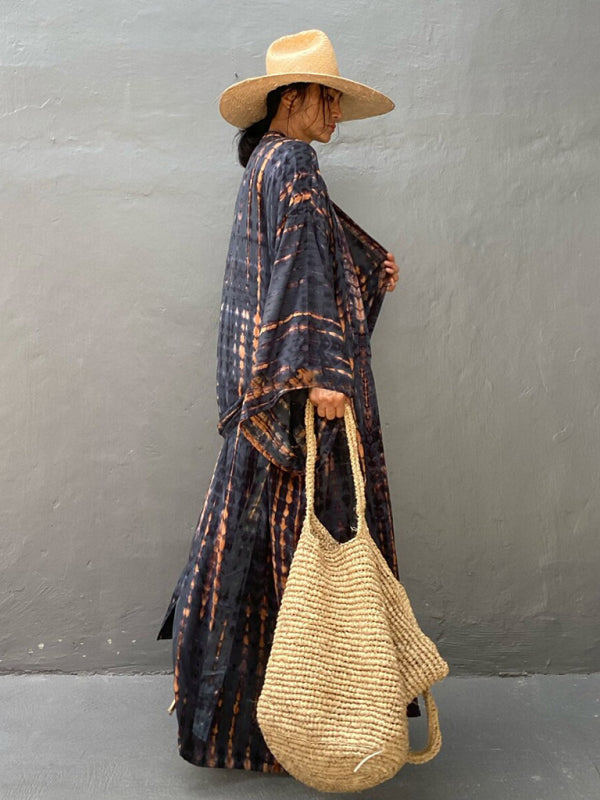 Vävt kimono med knytbälte – Leona