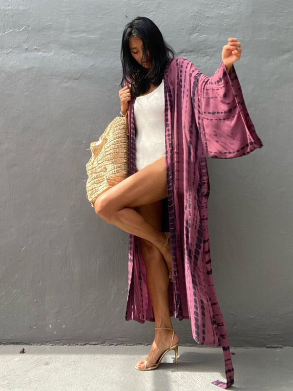 Vävt kimono med knytbälte – Leona
