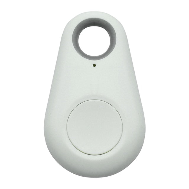 Weißer Bluetooth-Tracker, oval, Kunststoff, Schlüsselanhänger, Diebstahlschutz, GPS-Tracking.