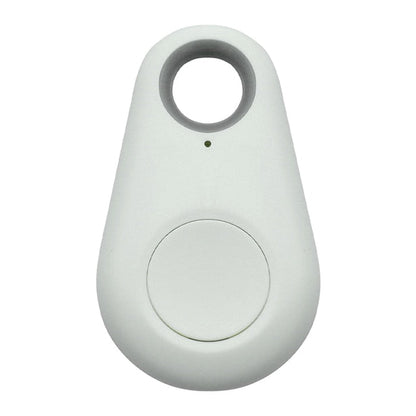Weißer Bluetooth-Tracker, oval, Kunststoff, Schlüsselanhänger, Diebstahlschutz, GPS-Tracking.