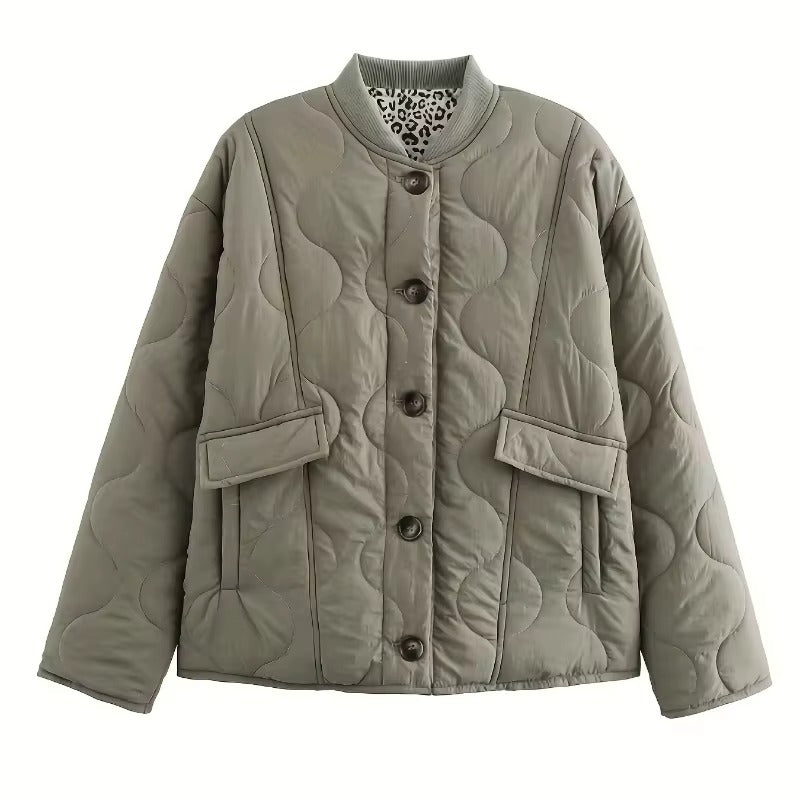 Elegant damkappa med leopardfoder – Narela