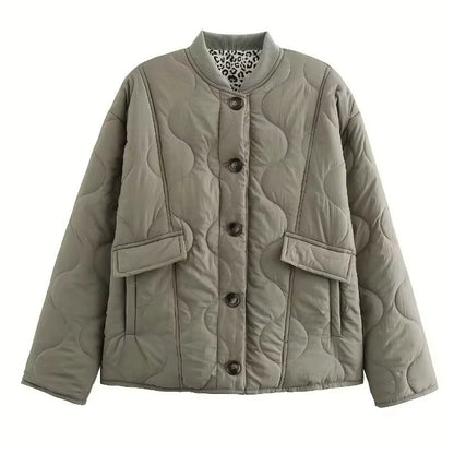 Elegant damkappa med leopardfoder – Narela