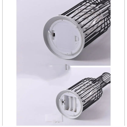 Schwarze Insektenfalle, zylindrisch, elektrisch, für Innenräume, energiesparend, modern.