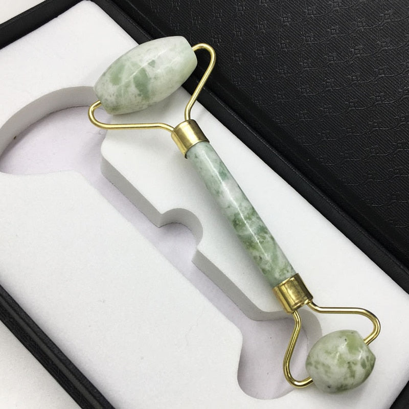 Grüner Jade-Gesichtsroller, Massagegerät, Anti-Aging, Entspannung, Hautpflege-Werkzeug.