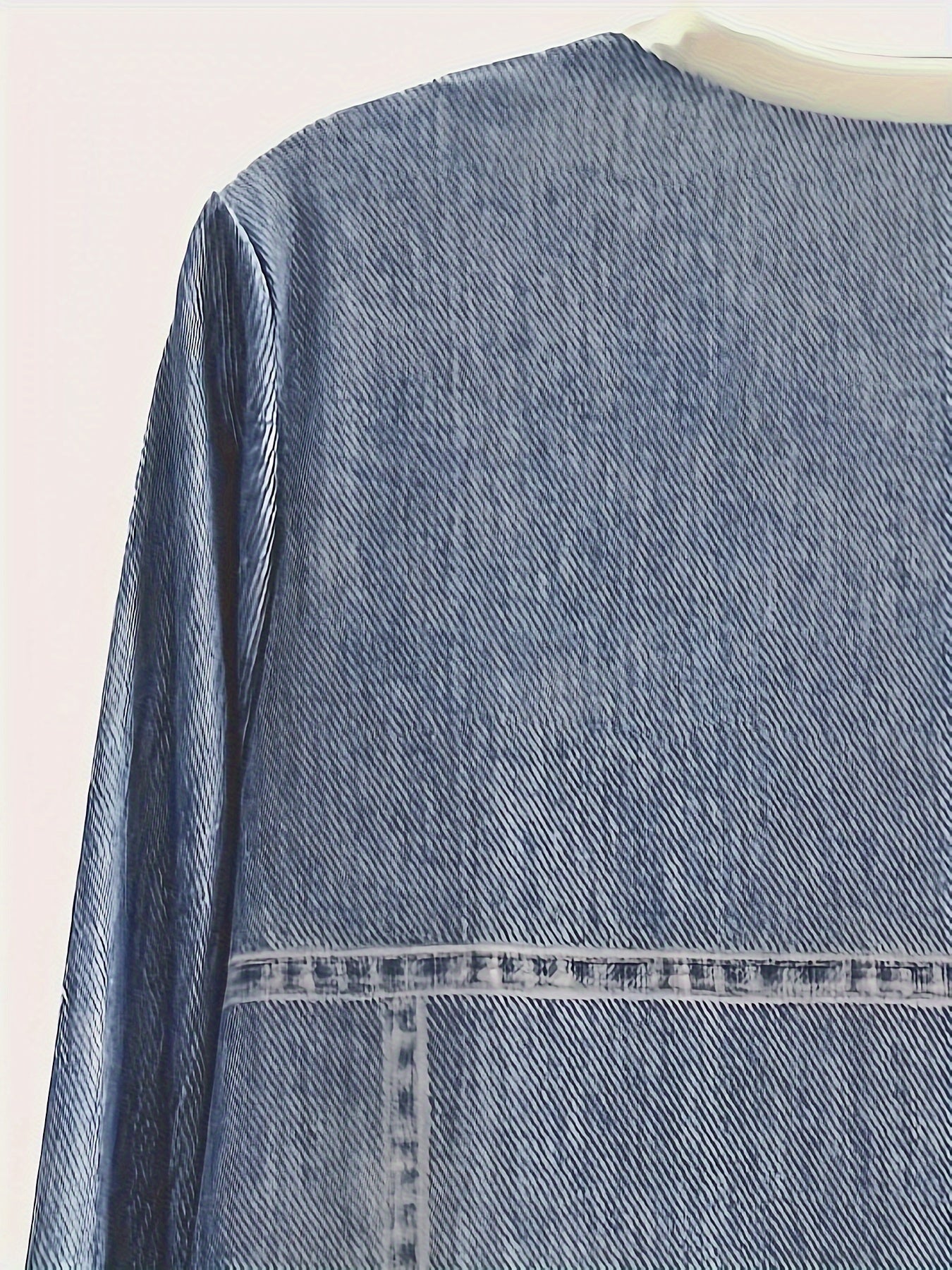 Blaues Jeanshemd aus Denim, Langarm, klassischer Stil, modisch, lässig, Unisex-Design.