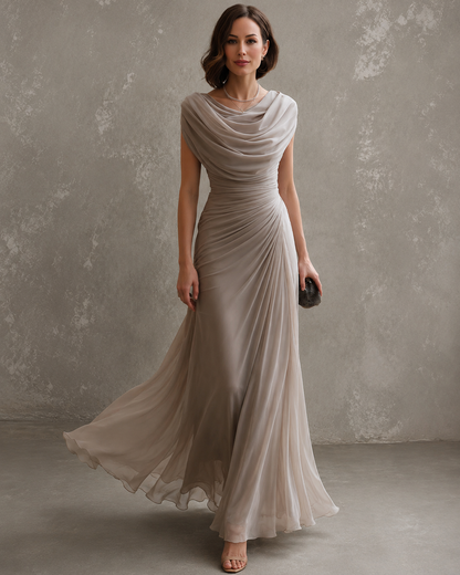 Draped Maxi Dress with Sleeveless Silhouette 1