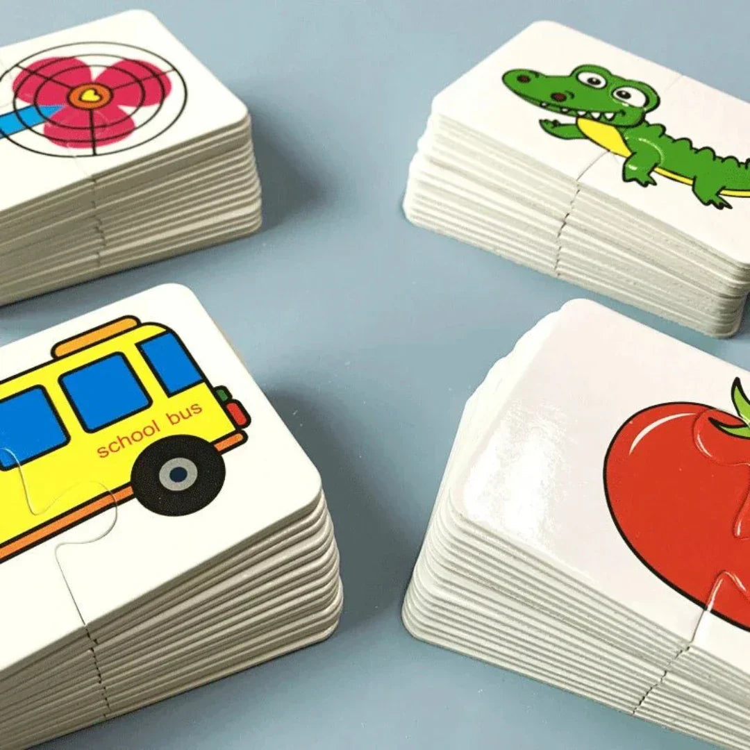 Kort-Memo-spel för barn – Främjar lekfullt minne och koncentration (1+1 Gratis)
