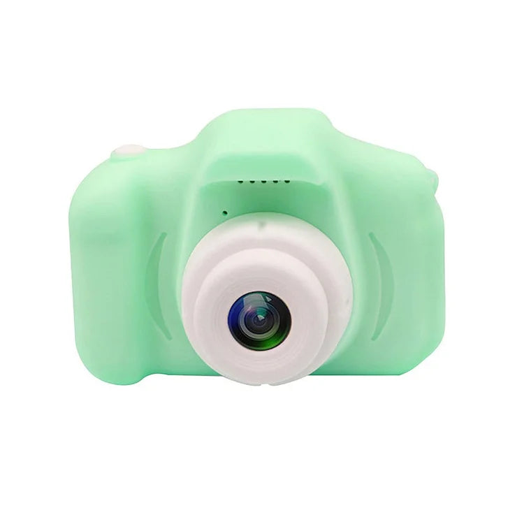 Mintgrüne Kinderkamera, kompakt, Kunststoff, Spielzeugkamera, Fotografie, Geschenkidee.