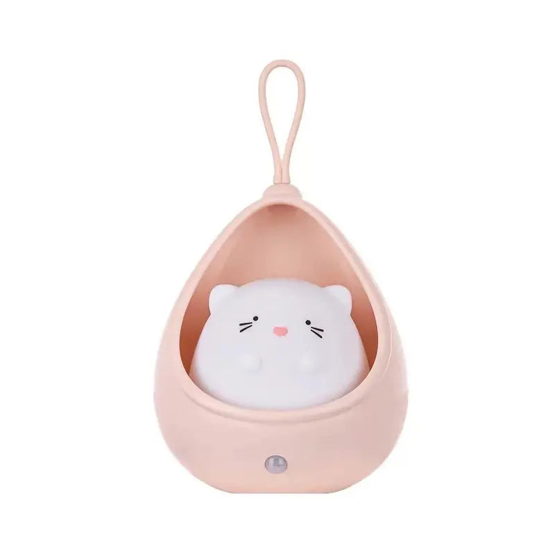 Rosa Nachtlicht Katze Silikon Kinderzimmer LED Lampe tragbar dimmbar energiesparend
