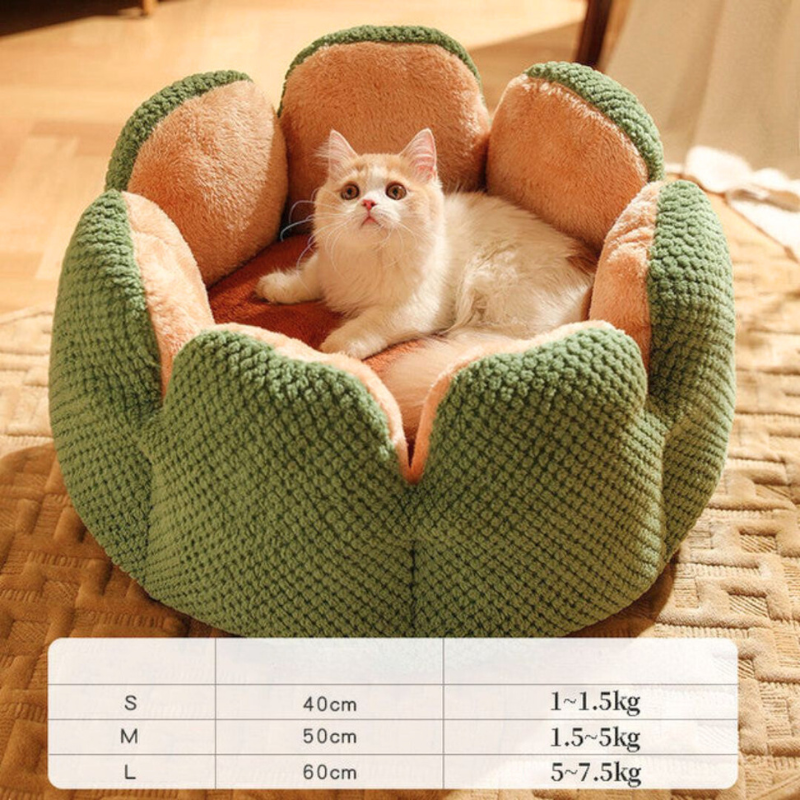 Katzenbett grün, Plüsch, rund, für kleine Katzen, gemütlich, 40cm, 1-1,5kg, Haustierbedarf.