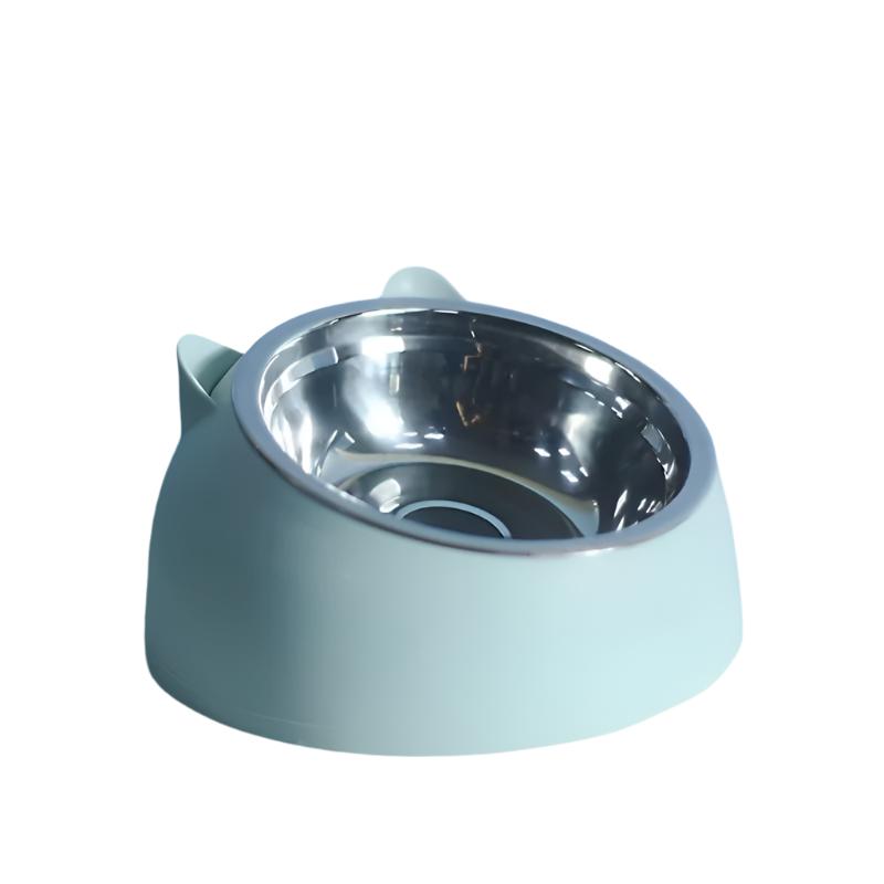 Katzennapf Edelstahl, türkis, rutschfest, erhöht, Futterschale für Katzen, modernes Design