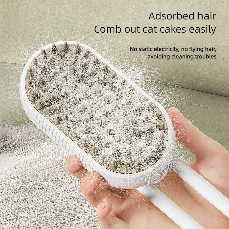 Katzenhaarbürste, weiß, entfernt lose Haare, reduziert statische Aufladung, einfache Reinigung.