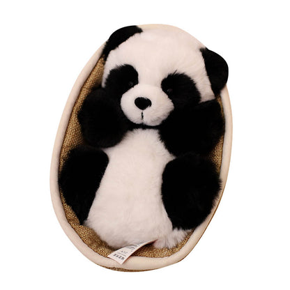 Plushpanda med avtagbar korg – mjukt stoppad och dekorativ – 20 cm